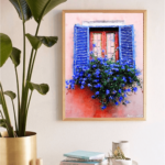 Digital Watercolour Artwork - Purple Window