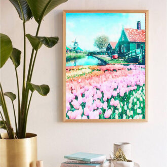 Digital Watercolour Artwork - Tulip Fields