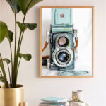 Digital Watercolour Artwork - Vintage Canon
