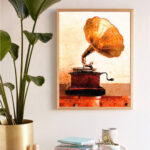 Digital Watercolour Artwork - Vintage Gramophone
