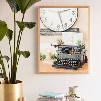 Digital Watercolour Artwork - Vintage Typewriter