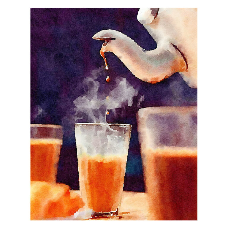 Digital Watercolour Artwork - Chai Ka Glass - Image 2