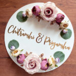 Both Side Wreath Floral Plate -  Lavender