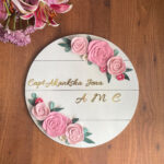 Pink Roses Name Plate