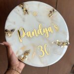 Round marble name plate