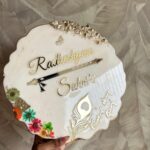 Krishna round resin name plate