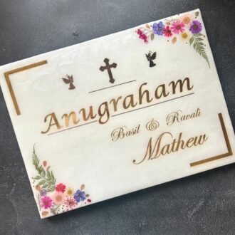 Floral Bliss resin name plate