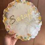 Flower Power Round  name plate