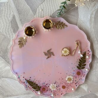 Lavender Glitter Pooja Thali
