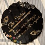 Black krishna name plate