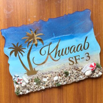 Tropical Theme Blue resin name plate