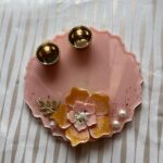 3D Peach Double Floral Pooja Thali
