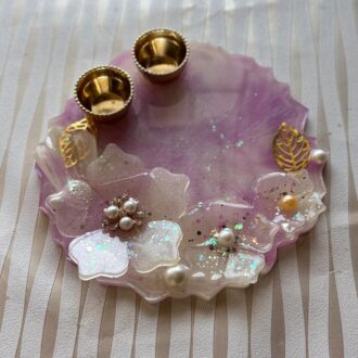 3D Flowers Lavender Petite Pooja Thali