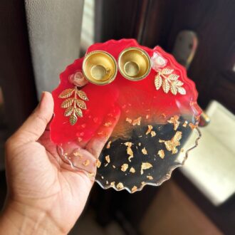 Red Foil Pooja Thali