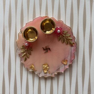 Pink Prarthana Pooja Thali