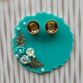 Teal Floral Pooja Thali