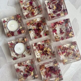 Sparkly roses tealight holders