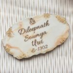 Oval Agate Marble Name Plate