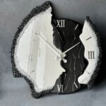 Fluid Geode B&W Wall Clock
