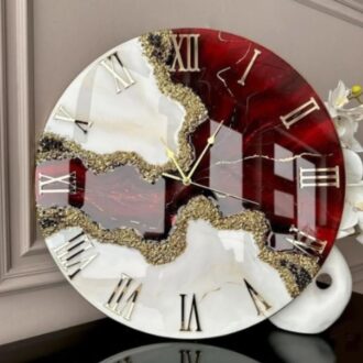Crimson Charm Wall Clock