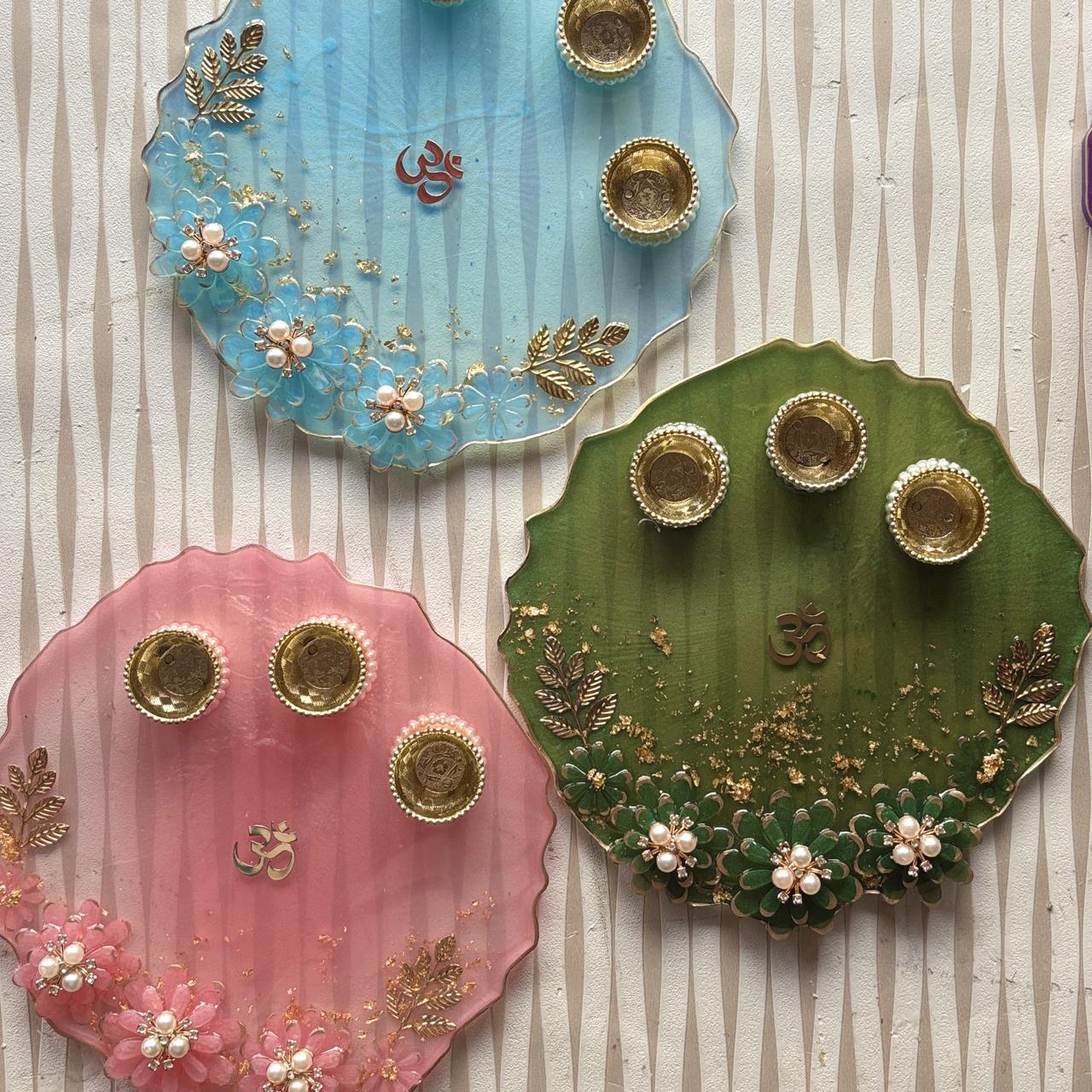 Floral Trio Pooja Thali