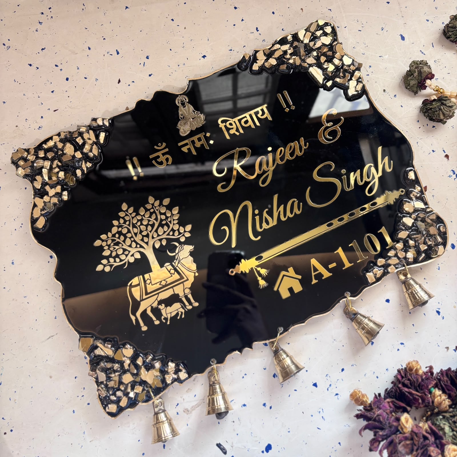 3D Bells name plate black