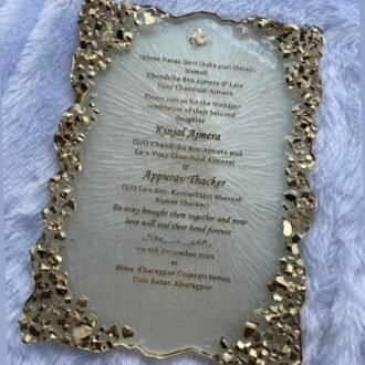 Gols Stones Wedding Invite