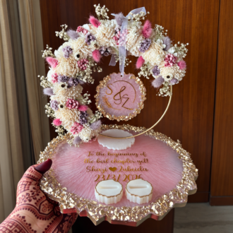 Lavender pink sola wood 3D Ring Platter